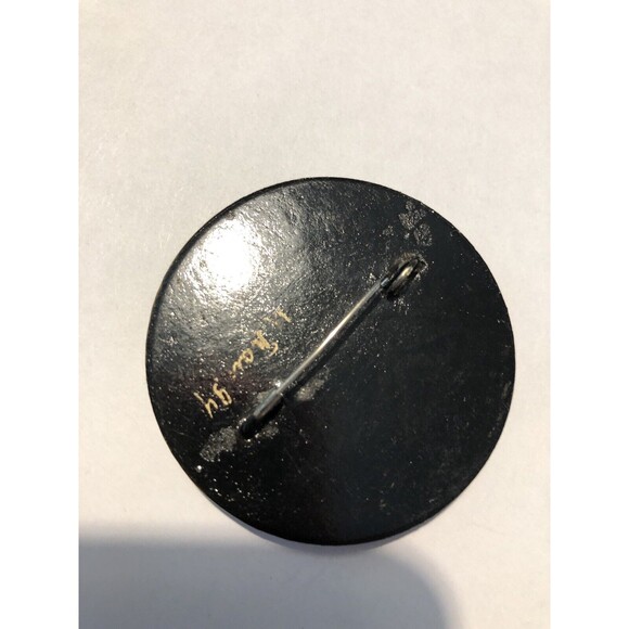 Vintage Ukraine Lacquer Brooch Pin Hand Painted Flowers Floral-Estate #7 - Picture 2 of 3